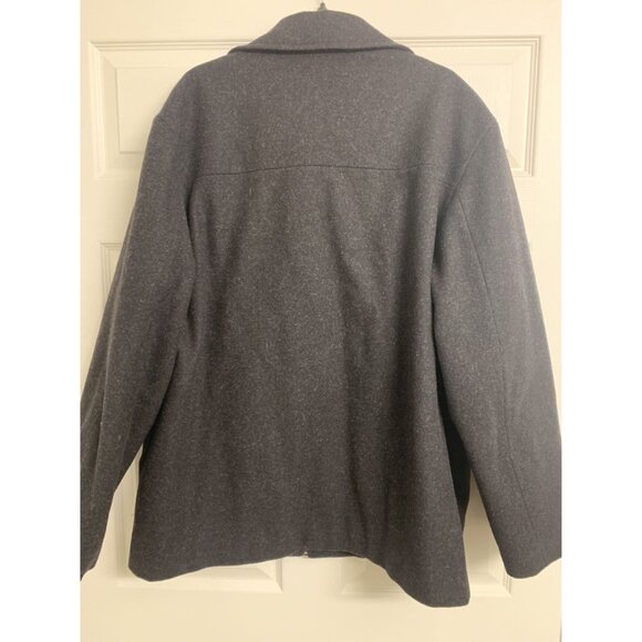 Alfani 100% Wool Full Zip Black Coat Jacket Size XL - Picture 3 of 9